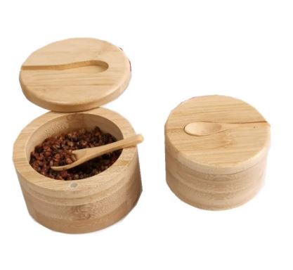 Bamboo Container Condiment Storage